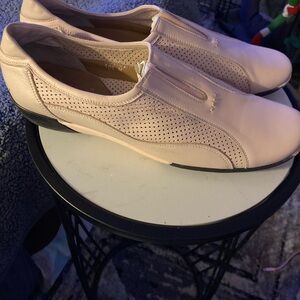 Sesto Meucci Light Pink Perforated Loafers